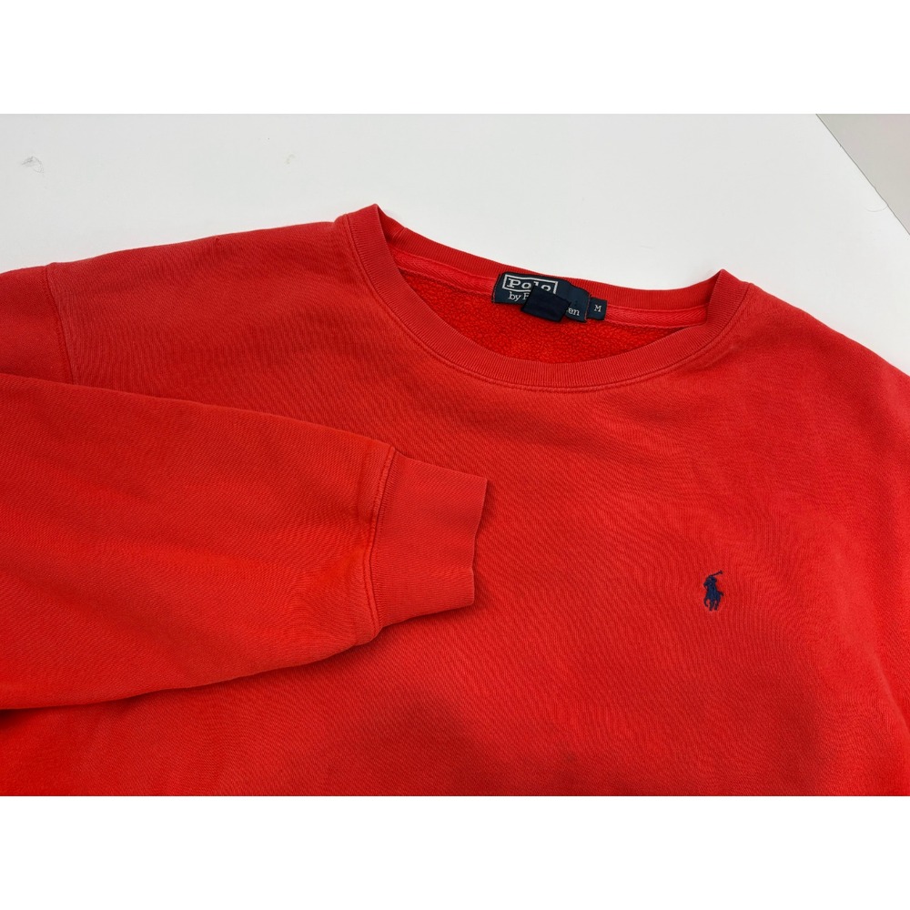 Polo Ralph Lauren VTG Sweatshirt Men's Red Fleece Pony Pullover Crewneck USA, M